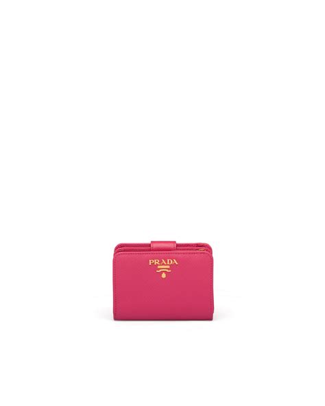 Peony Pink/begonia Pink Small Saffiano Leather Wallet 